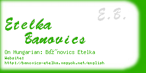 etelka banovics business card